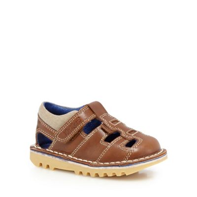 Kickers Boys' brown leather sandals